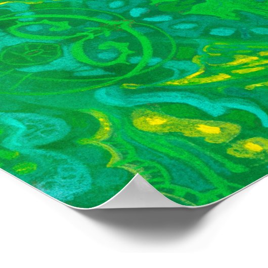 Bohemian Arabesque Mandala Green Poster (Hoek)