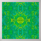 Bohemian Arabesque Mandala Green Poster (Voorkant)