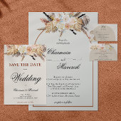 Bohemian Arch Terracotta Bruiloft Kaart