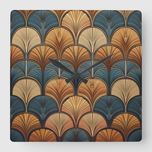 Bohemian art clock vierkante klok (Voorkant)