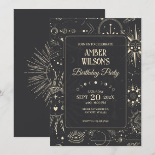 Bohemian astrology celestial birthday kaart