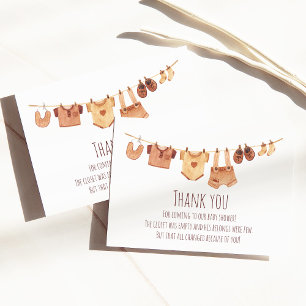 Bohemian Baby Clothes Baby shower Dank je wel Bedankkaart