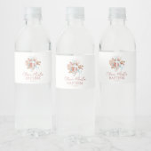 Bohemian Baptism Boho Christening Flowers Waterfles Etiket (Flessen)