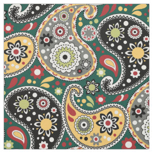 Bohemian Baroque Autumn Colors Paisley Print Stof
