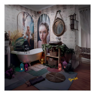 Bohemian Bath Bliss - Fairy en vrouwelijke elegant Perfect Poster