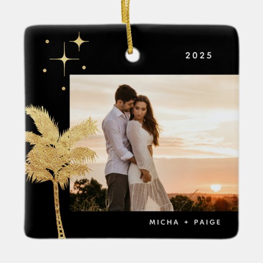 Bohemian Beach Palm Tree Ornament (Voorkant)