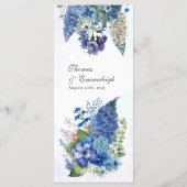 Bohemian Blauw-Violet Bloemen Bruiloft Menu (Achterkant)