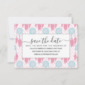Bohemian Blauwgroen Roze Beaded Drocatcher Chevron Save The Date (Voorkant)