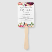 Bohemian Bloemen Trouwprogramma Hand Fans Handwaaier (Voorkant)