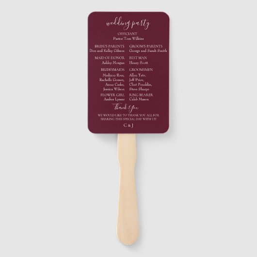 Bohemian Bloemen Trouwprogramma Hand Fans Handwaaier (Achterkant)