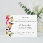 Bohemian Blooms Bruiloft Details Kaart (Staand voorkant)