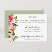 Bohemian Blooms Bruiloft Details Kaart (Voorkant / Achterkant)