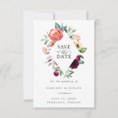 Bohemian Blooms Diamond Lijst Save the Date Aankondiging (Voorkant)
