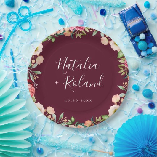 Bohemian Blooms Floral Lijst Papier Bord (Feest)