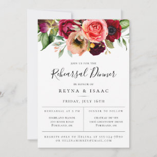 Bohemian Blooms Rehearsal Dinner Aankondiging