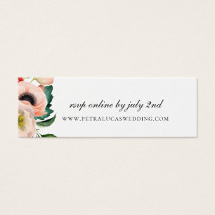 Bohemian Blooms Trouwwebsite RSVP Mini Visitekaartjes