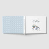 Bohemian Blue Bicycle Waterverf Bruiloft Gastenboek (Volledig)