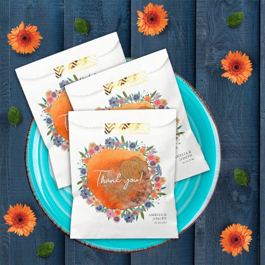 Bohemian Blue Boho Whimsical Wildflower Bruiloft Bedankzakje