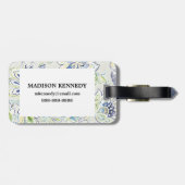 Bohemian Blue Flower Bagagelabel (Achterkant horizontaal)