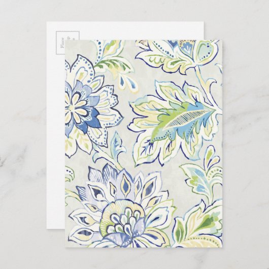 Bohemian Blue Flower Briefkaart (Voorkant / Achterkant)