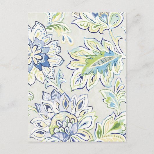 Bohemian Blue Flower Briefkaart (Voorkant)
