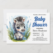 Bohemian Blue Magic Zebra Boy Baby shower Kaart (Voorkant)