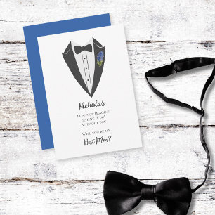 Bohemian Blue-Violet Beste Man Voorstel Kaart