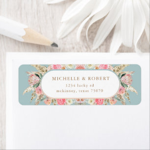 Bohemian Blush Bloemen Retouradres Label