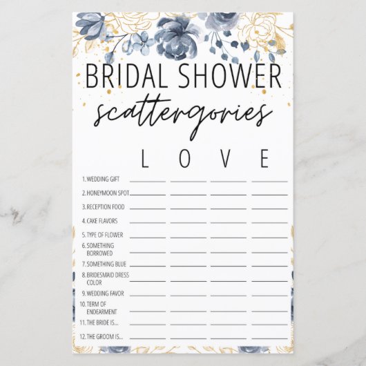 Bohemian Blush Vrijgezellenfeest Scattergories Gam (Voorkant)