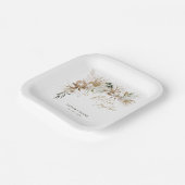 Bohemian Boho Botanische Bruiloft Decor Papieren Bordje (Gebogen)