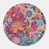 Bohemian Boho MOD Hippy Chic Flower Pattern Magneet (Voorkant)