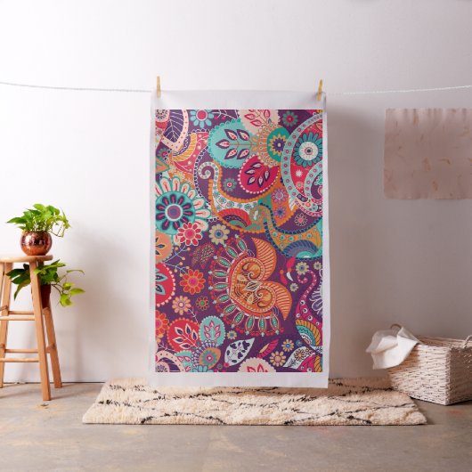 Bohemian Boho MOD Hippy Chic Flower Pattern Stof (Voorbeeld)