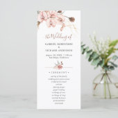 Bohemian Boho Orchid Wedding Ceremony Programme (Staand voorkant)
