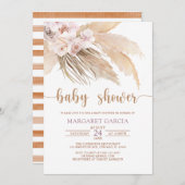 Bohemian Boho Pampas Grass Baby shower Kaart (Voorkant / Achterkant)