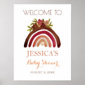 Bohemian Boho Rainbow Baby shower Affiche de bienv (Devant)