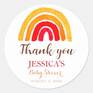 Bohemian Boho Regenboog Baby shower Aardse Schatti Ronde Sticker