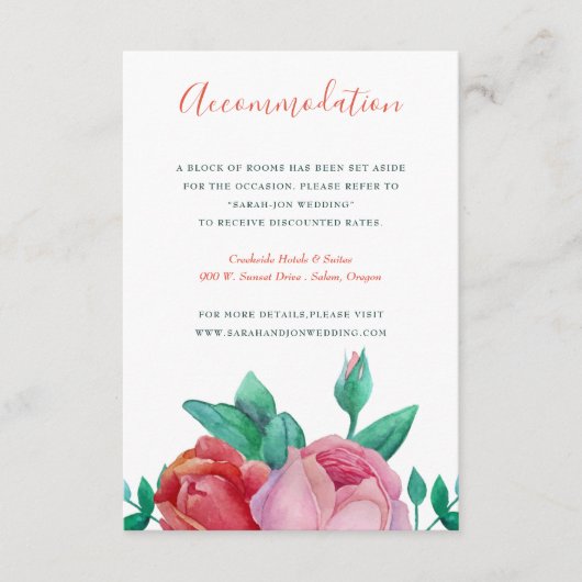 Bohemian Bold Floral Mariage Carte d'information (Devant)