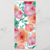 Bohemian Bold Floral Mariage Menu (Dos)