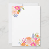 Bohemian bold wilde bloemen 3 foto's afstuderen aankondiging (Achterkant)