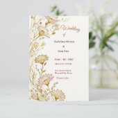 Bohemian, botanical style Invitation (Debout devant)