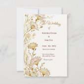 Bohemian, botanical style Invitation Kaart (Voorkant)