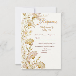 Bohemian, botanical style Response RSVP Kaartje
