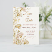 Bohemian, botanical style Save The Date (Debout devant)