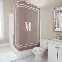 Bohemian Brown Shower Curtain Color 9C7F74