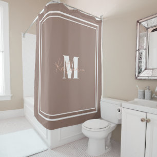 Bohemian Brown Shower Curtain Color 9C7F74 Douchegordijn