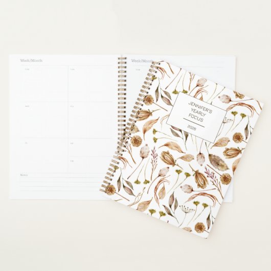 Bohemian Brown & White Floral  (Devant avec enveloppe)