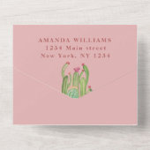 Bohemian Cactus Desert Baby shower Geslacht Neutra All In One Uitnodiging (Achterkant)