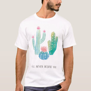 Bohemian Cactus Ik zal je nooit waarschuwen T-shirt