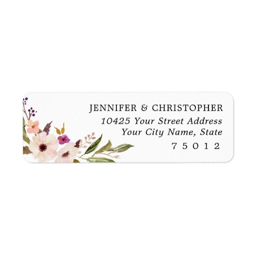 Bohemian Chic Floral Retouradres Labels (Voorkant)