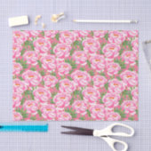 Bohemian Chic Pink Peonies Patroon Tissuepapier (Craft)